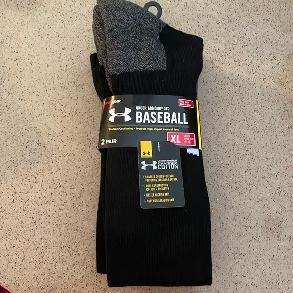 Under Armour Underwear & Socks Under Armour Otc Baseball Socks 2 Pairs Size Xl 316 Heat Gear